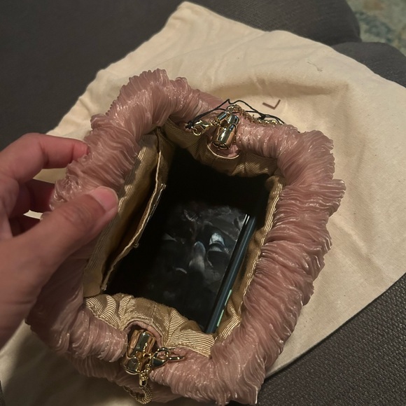 Loeffler Randall Bailey pleated blush clutch- New with tags, never used - Picture 2 of 6